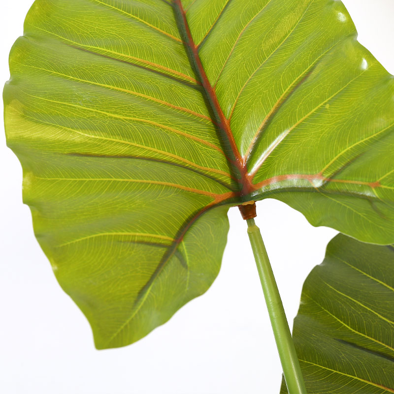 Árbol de alocasia artificial en maceta negra mate